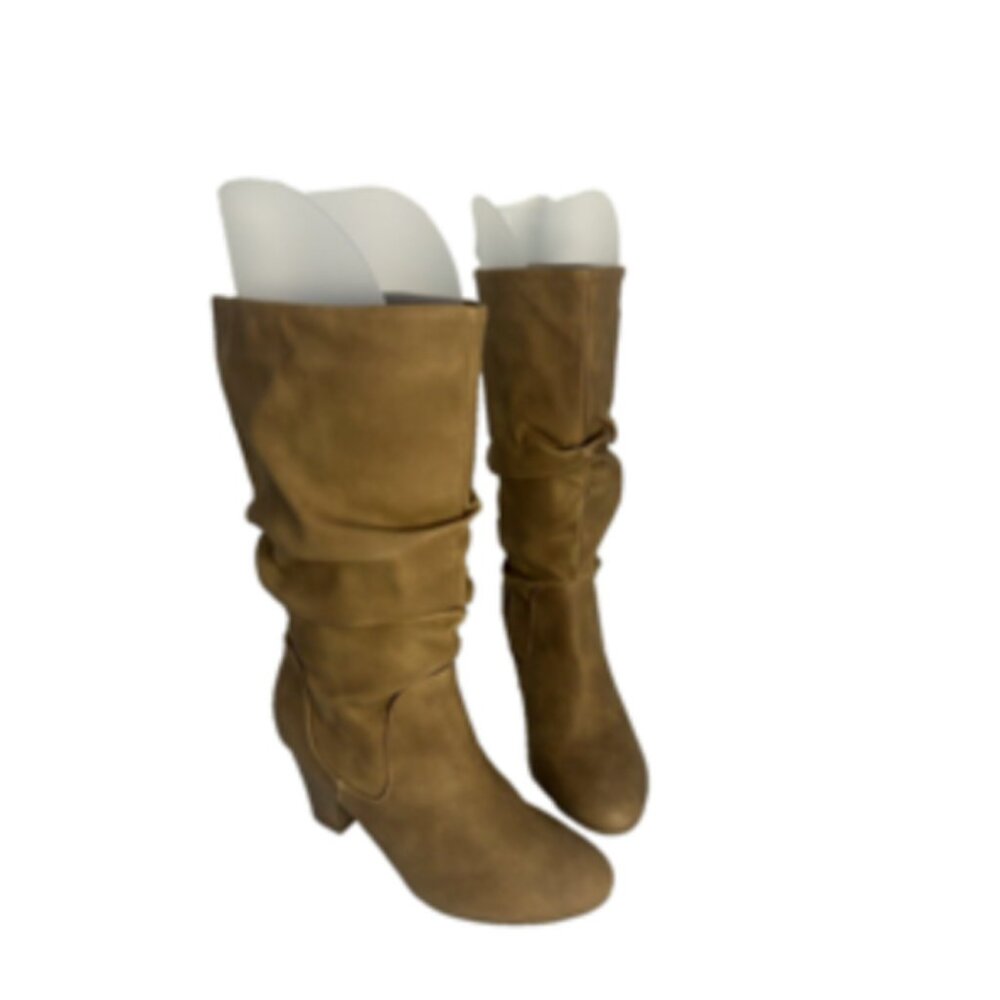 XOXO Strasburg Slouch Western Boots Womens 8M Brown Tan NIB
